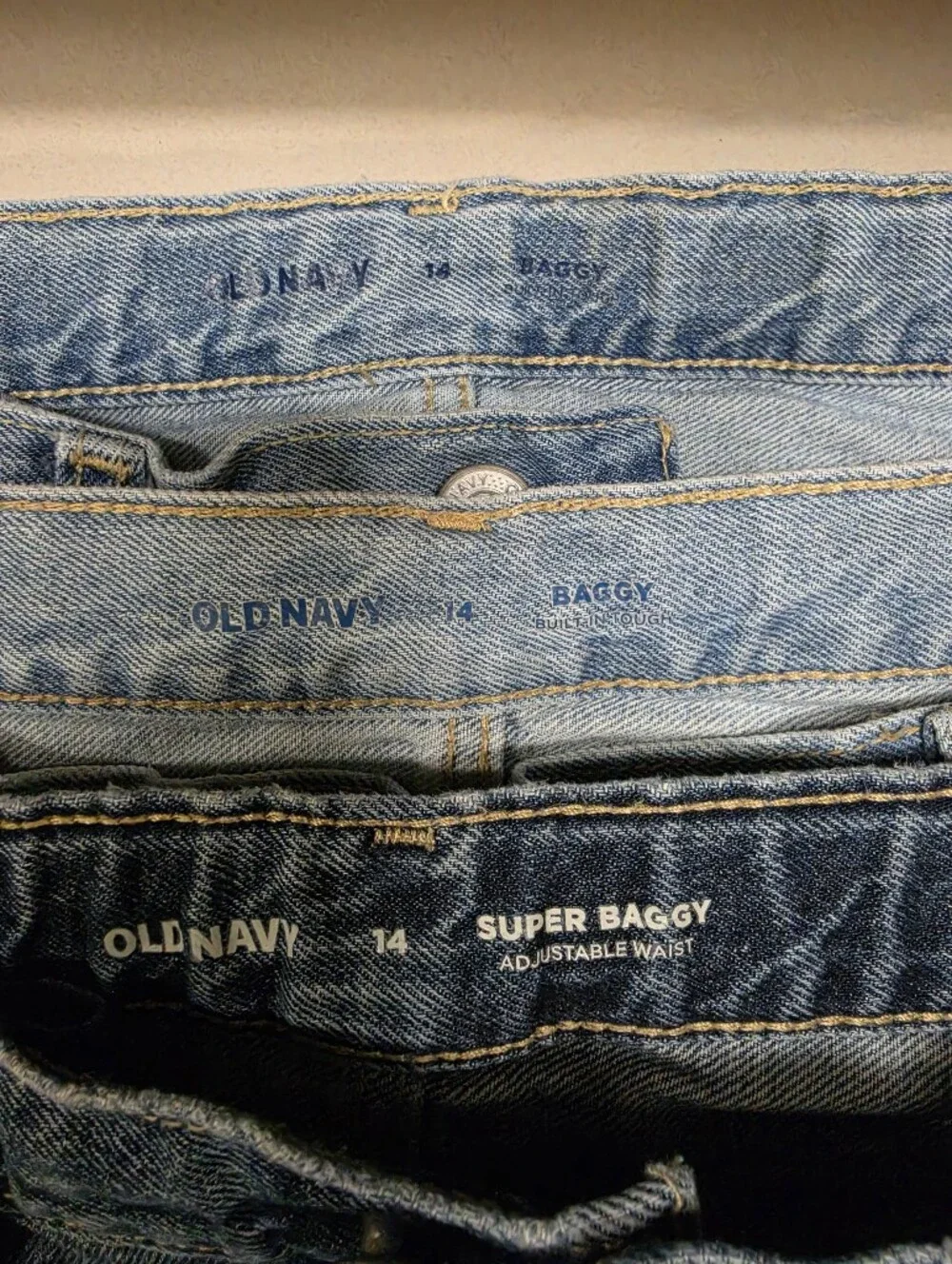 Old Navy Boys Denim Jeans Size 14 - Multiple Washes, Baggy and Super Baggy